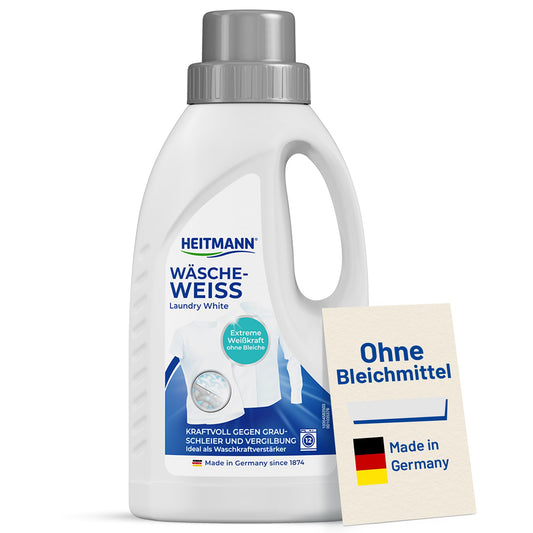 Veļas balinātājs HEITMANN Wäsche Weiß 500 ml, līdzeklis baltai veļai pret pelēcīgumu un dzeltējumu