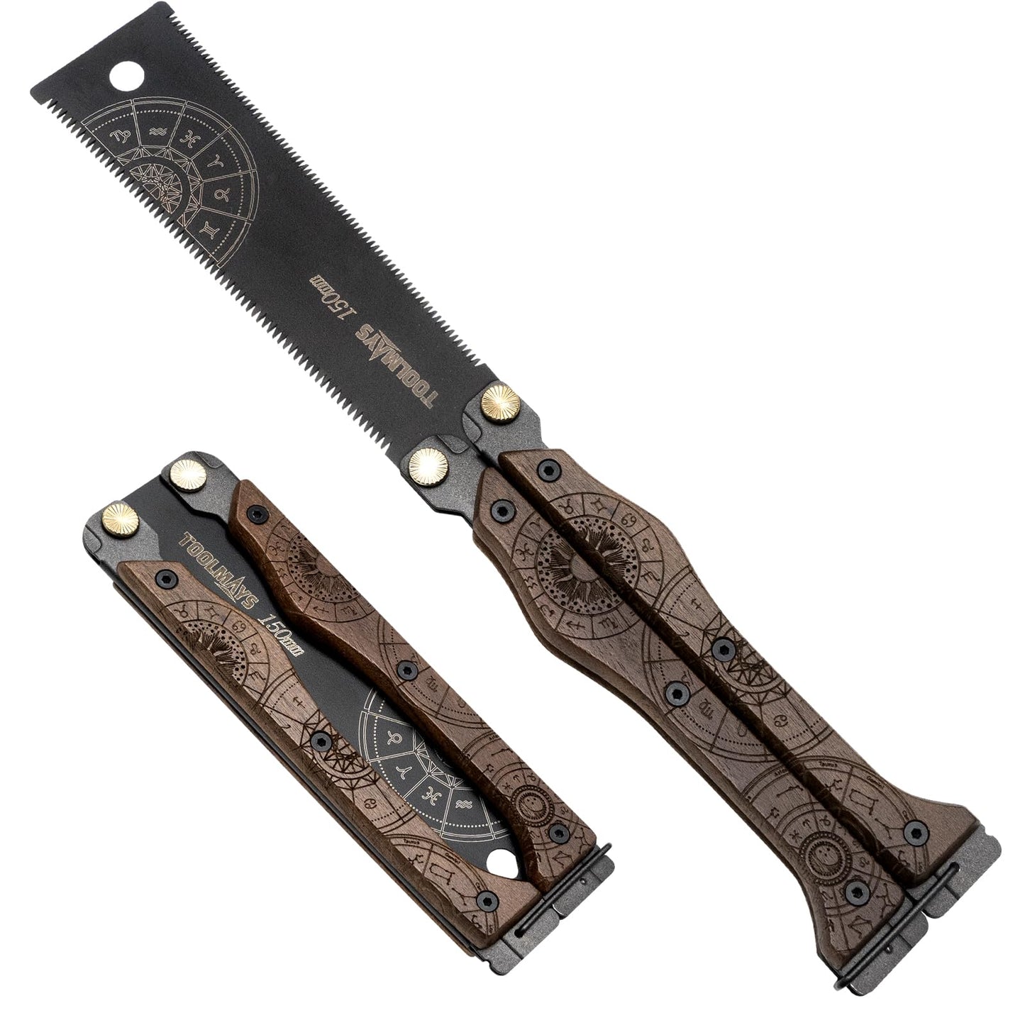 Salokāms japāņu zāģis TOOLMAYS, 15cm rokas zāģis ar SK5 divpusēju asmeni