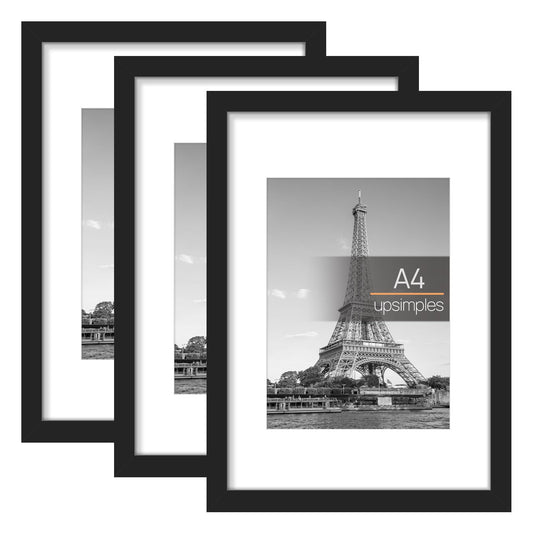 Attēlu rāmji A4, 3 gab., upsimples, melni, fotoattēliem, bērnu zīmējumiem un plakātiem