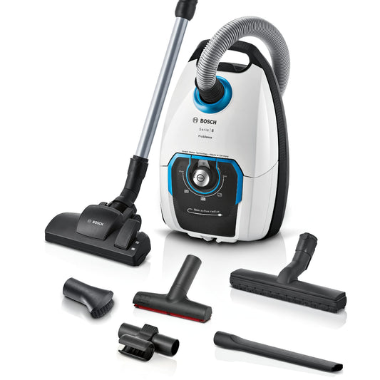 Bosch ProSilence 8 BGB75XSIL - 650W grīdas putekļsūcējs, higiēnas filtrs, ideāli alerģiskiem, 10 gadu motora garantija.