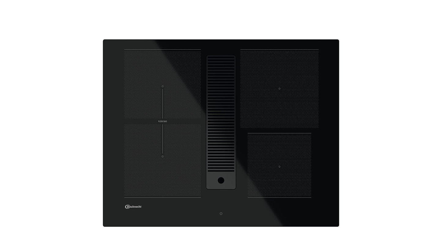 Bauknecht BVH 2065B F KIT indukcijas plīts virsma ar integrētu nosūcēju / 65 cm / pastiprinātāja funkcija / bērnu aizsardzība / FlexiDuo / atlikušās siltuma rādītājs / plakana dizaina / skārienkontrole