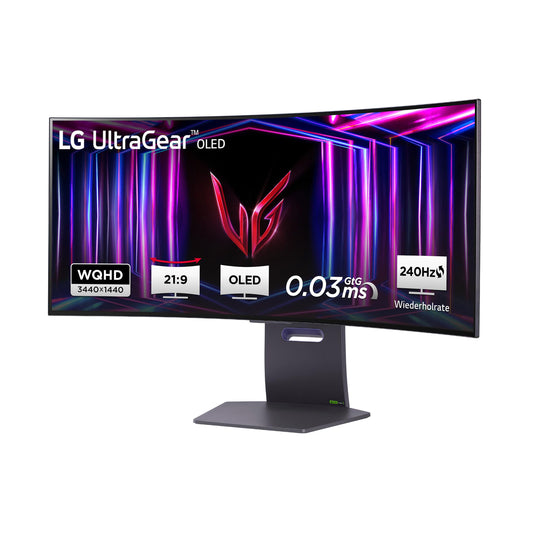 LG 34GS95QE-B.AEU UltraWide QHD Gaming Monitor - 34", 3440x1440, 240Hz, HDR400, NVIDIA G-Sync, AMD FreeSync, Gray