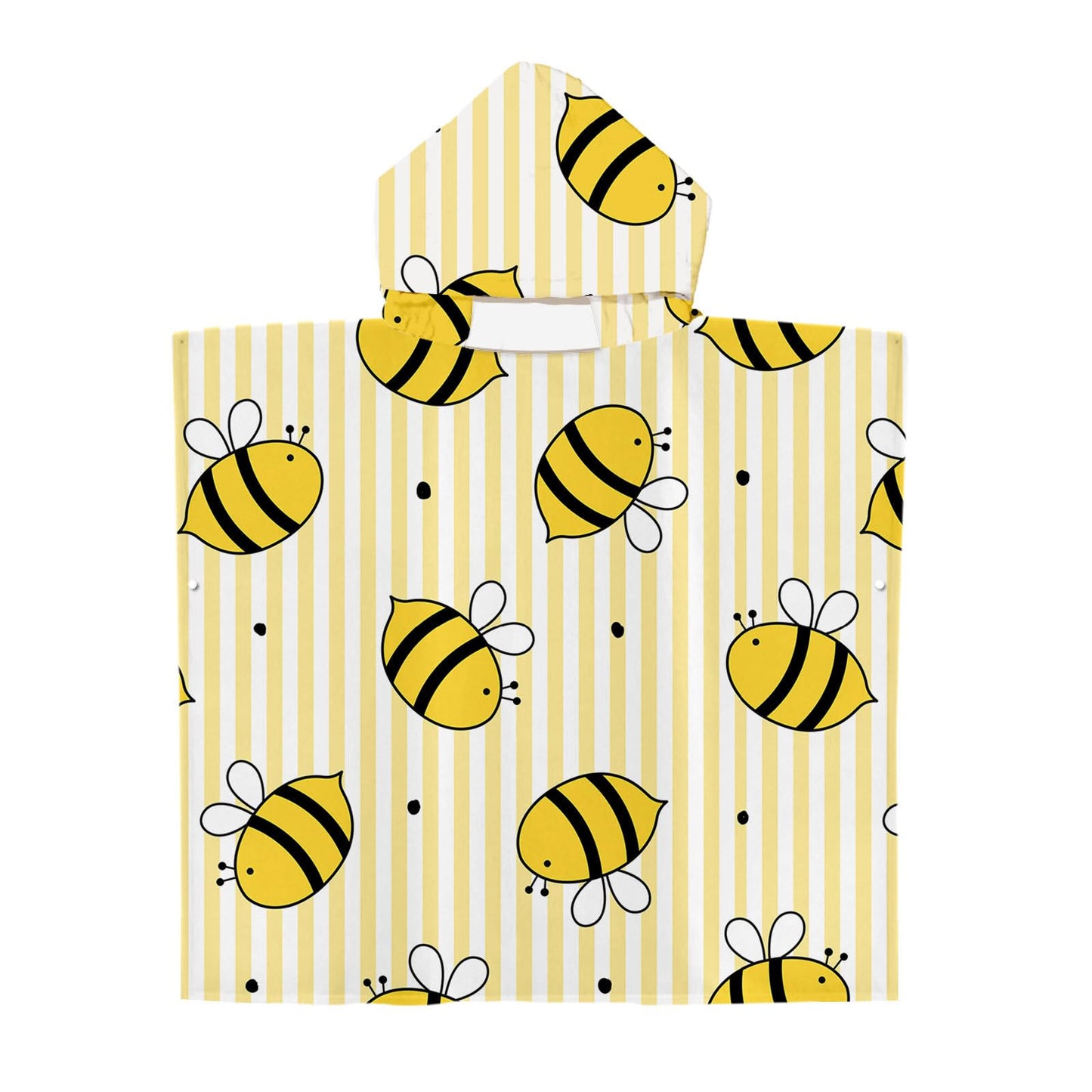 Bērnu dvielis-pončo Treer ar kapuci, pludmales dvielis, dzīvnieku raksta apdruka, halāts pončo zēniem un meitenēm (60x60cm, Bite)