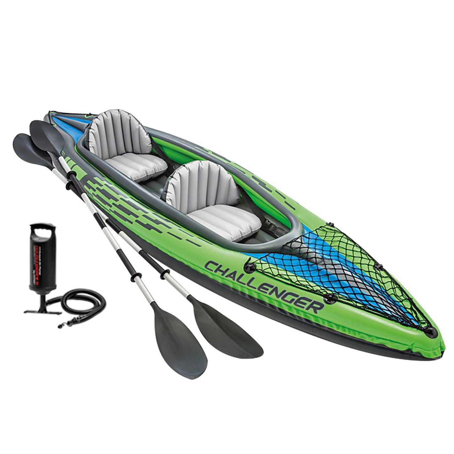 Piepūšamais kajaks Intex Challenger K2, zaļš, 351 x 76 x 38 cm