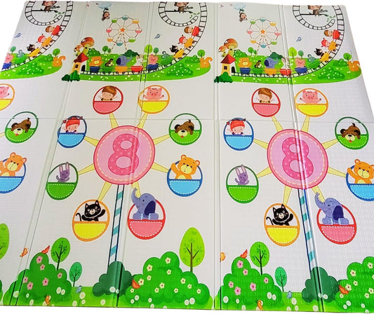 Bērnu rotaļu paklājs 200x180 cm, salokāms XPE rāpošanas un grīdas paklājs mazuļiem, neslīdošs, pārnēsājams lietošanai telpās un ārā
