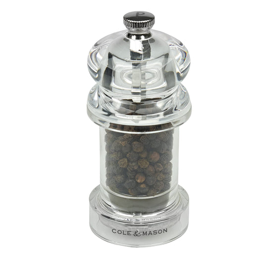 Cole & Mason H57501P Pepper Mill - 105mm acrylic design, Precision+ grinding mechanism, stylish and durable.