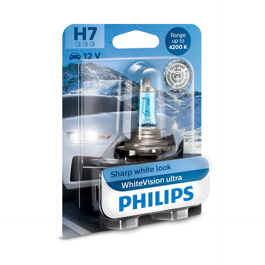 Philips WhiteVision ultra H7 luktura spuldze, 4.200K, vienreizējā blisterī