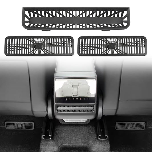 3 gab. gaisa ventilācijas vāciņš Tesla Model Y Juniper 2025 2026, zem sēdekļa un aizmugurējā sēdekļa gaisa izplūdes aizsargrežģu komplekts, ABS auto ventilācijas aizsargs