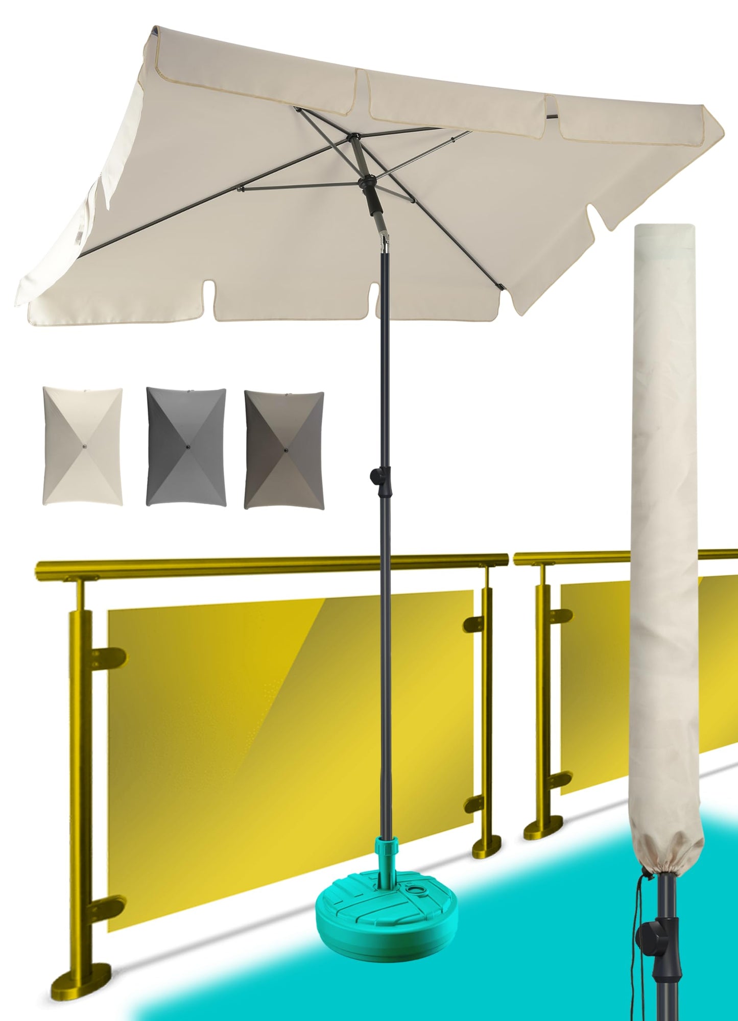 Balkona saulessargs Menz 200 × 125 cm, smilškrāsā