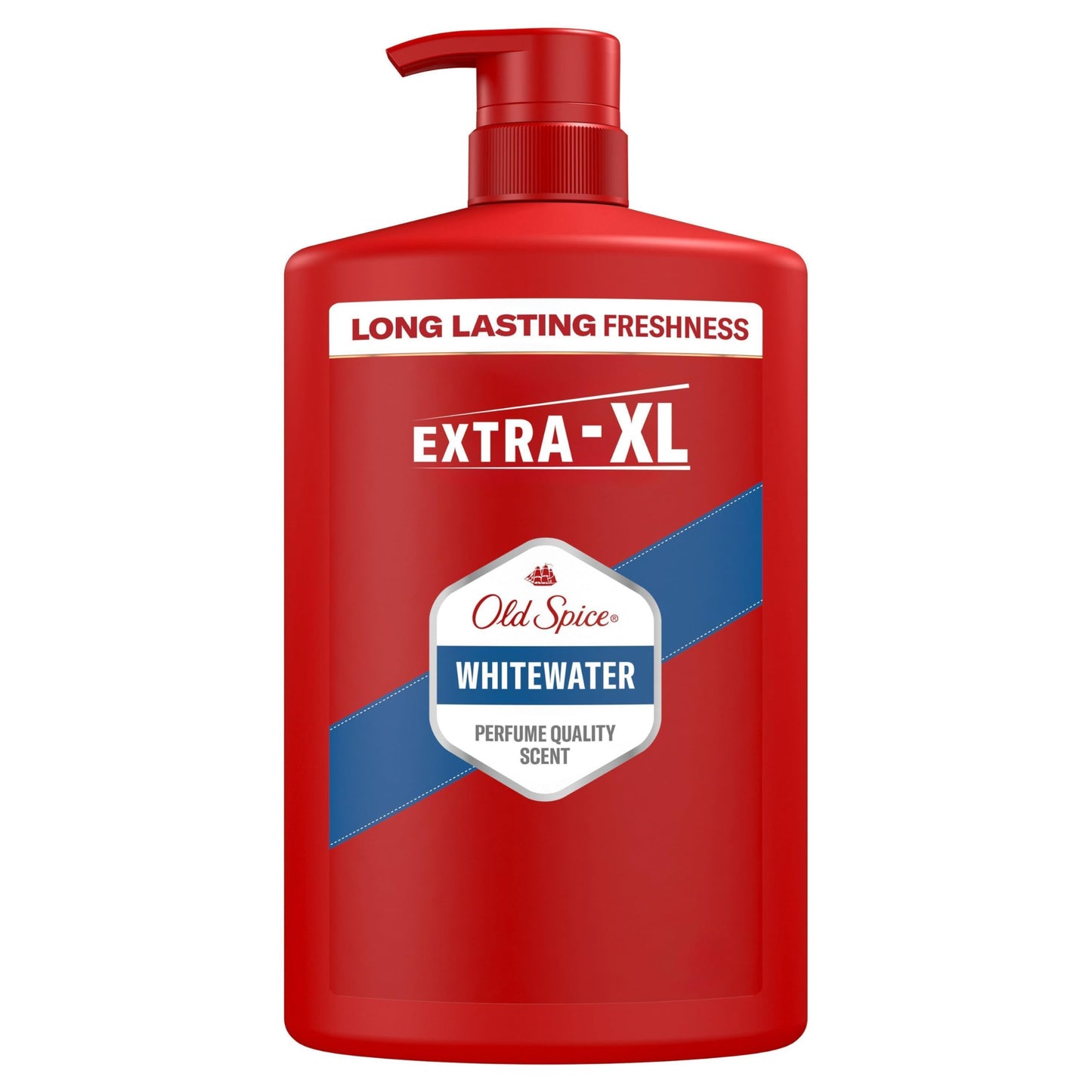 Dušas želeja un šampūns Old Spice Whitewater 3-in-1, ķermenim, matiem un sejai, 1000 ml, ilgstoša svaiguma sajūta, smaržu kvalitātes aromāts, dziļā tīrīšana
