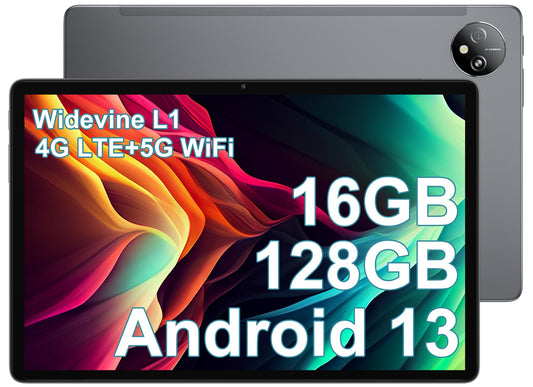 Blackview Tab80 10 collas Android 13 planšetdators, 16GB RAM + 128GB ROM (1TB TF), Octa-Core, 4G LTE + 5G WiFi, 1280x800 HD+ IPS, 13MP+8MP kamera, 7680mAh, Typ-C, Face ID, GPS, BT5.0, OTG