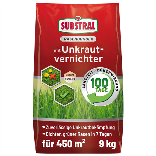 Zāliena mēslojums Substral ar nezāļu iznīcinātāju 9kg 450m² ilgstošas iedarbības