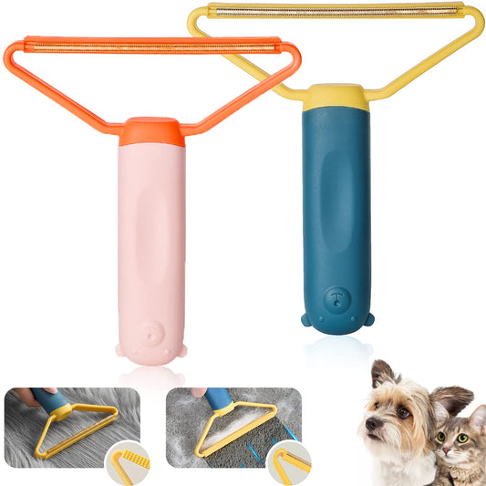 2 gabaliņi vilnas noņemšanas rīku, portatīvs dzīvnieku matu noņēmējs kaķu matu noņēmējs, divpusēja burvju pēdu vilnas birste dzīvnieku matiem, lentu dzīvnieku matu noņēmējs apģērba birste vilnas noņemšanai apģērbam, paklājam