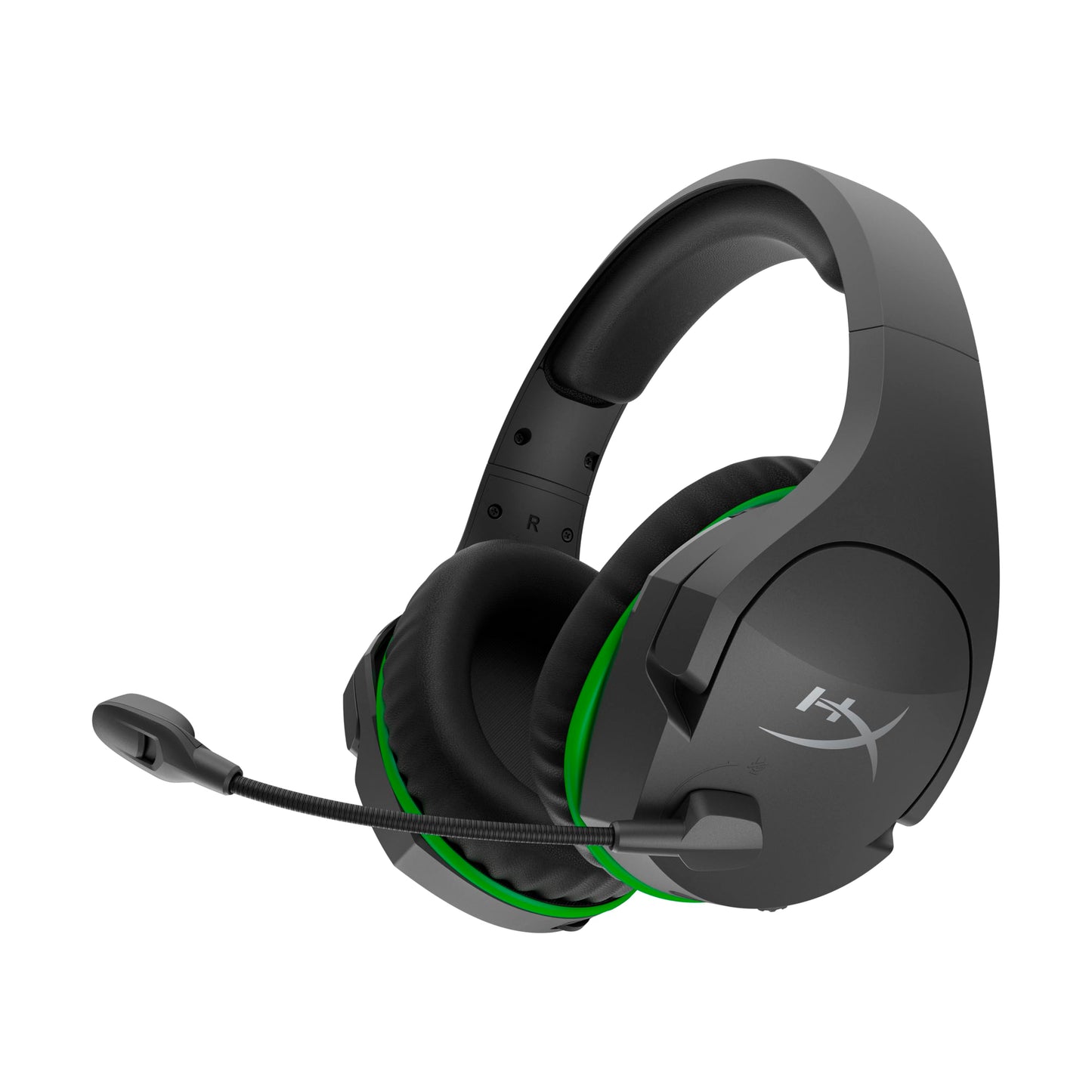 HyperX CloudX Stinger Core bezvadu gaming austiņas Xbox Series X|S un Xbox One, Xbox Wireless, Windows Sonic, 40-mm draiveri, Memory Foam, trokšņu slāpēšanas mikrofons, Black-Green