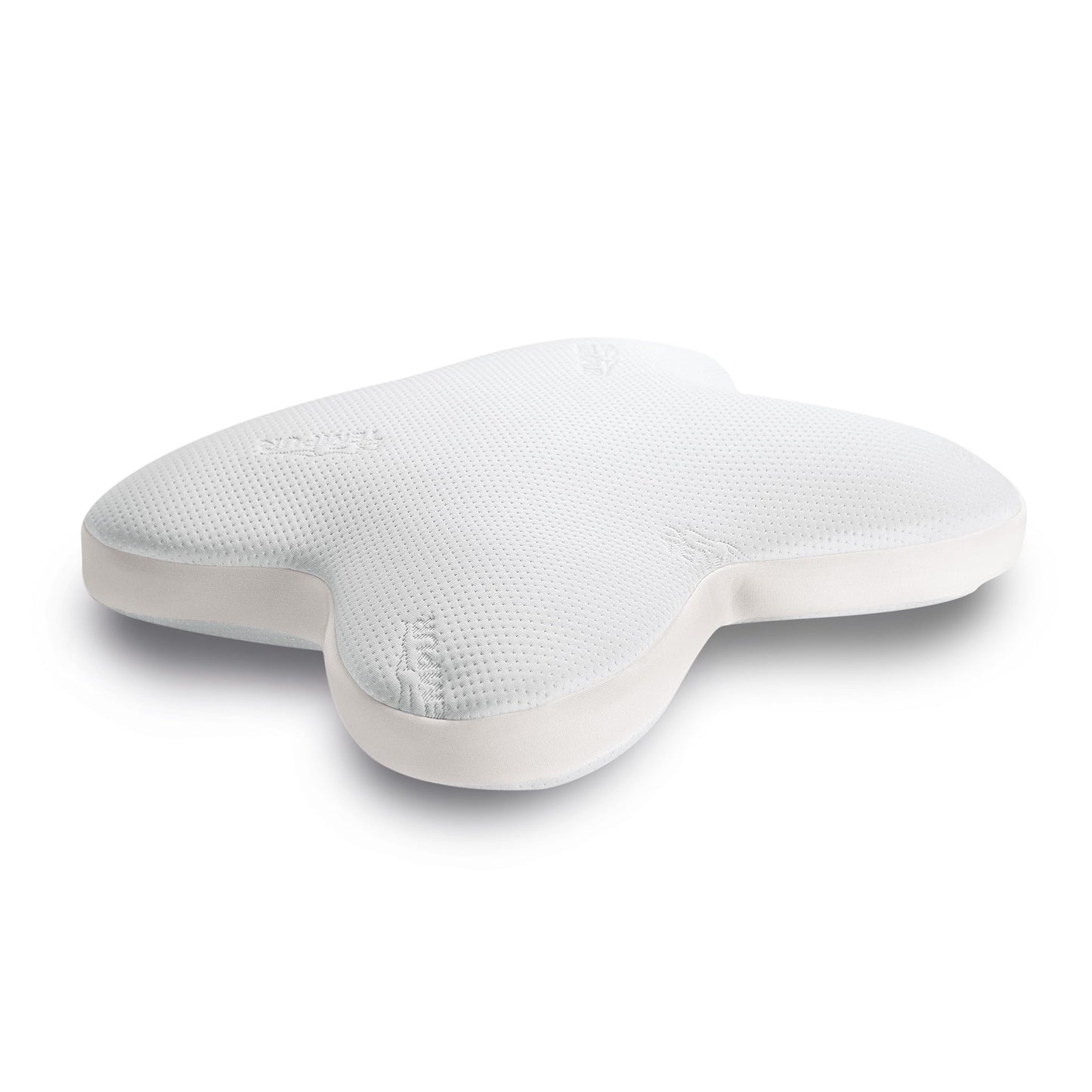 TEMPUR Ombracio miega spilvens, ergonomisks vēdera gulētāju spilvens tauriņa formā, vidēji stingra sajūta, 60 x 50 x 10 cm, balts