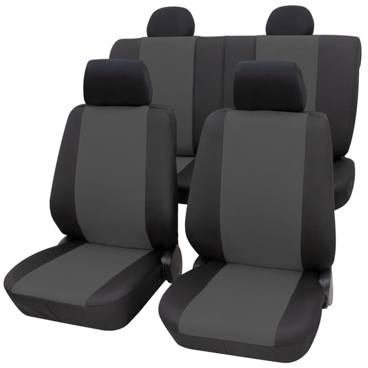 Auto sēdekļu pārvalki PETEX universāls pilns komplekts 11 daļas Samos pelēks, Eco Class ar SAB 1 Vario