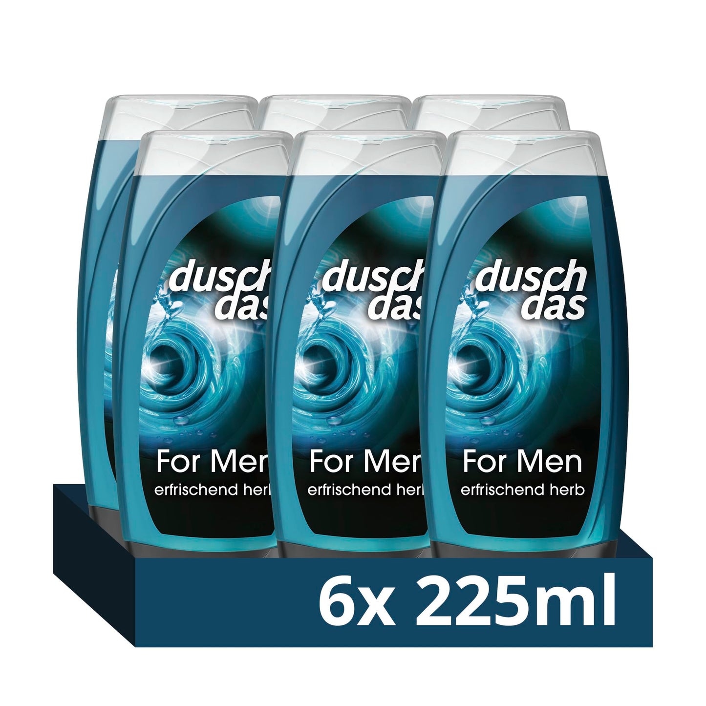 Dušas želeja Duschdas For Men, 6 x 225 ml, 3-in-1, atsvaidzinošs Fresh-Energy aromāts