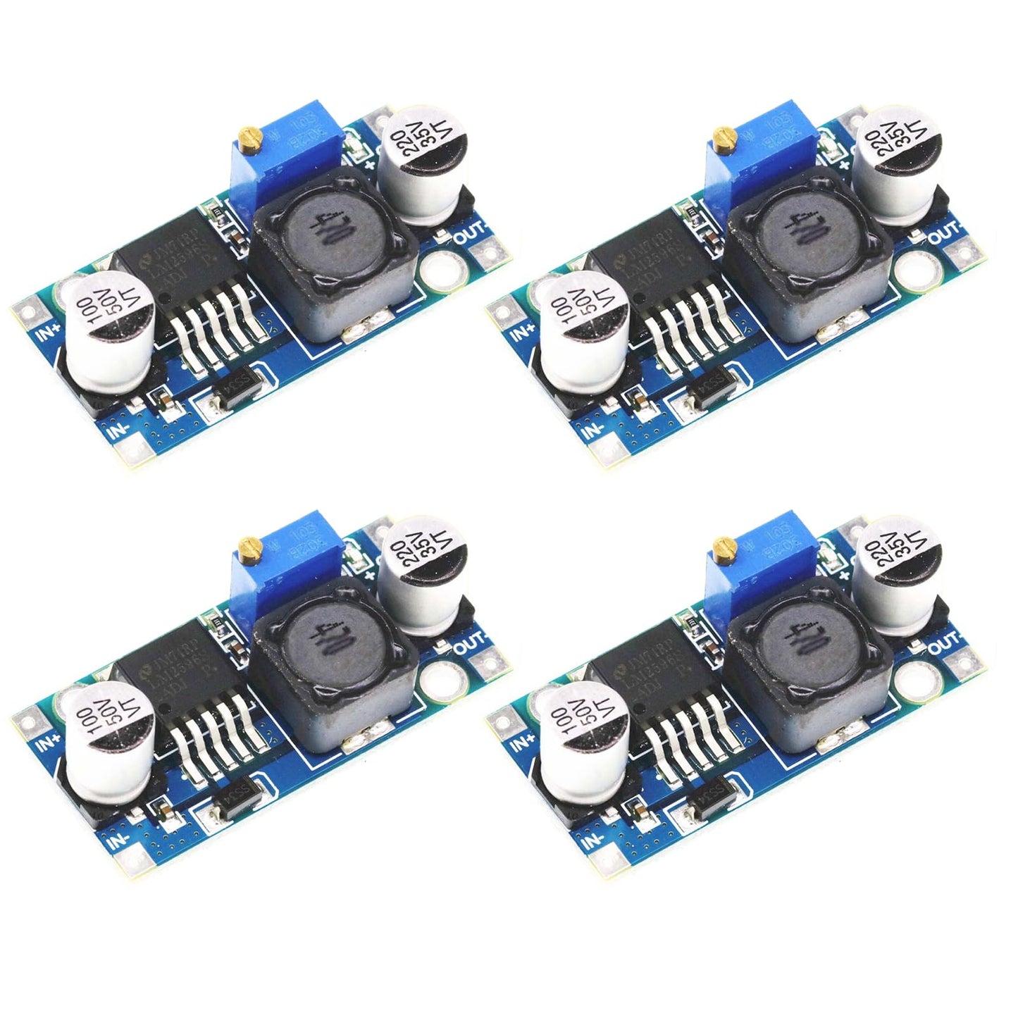 Sprieguma pazeminātājs, Buck Converter, Step Down modulis, barošanas avota pazemināšanas modulis, DC-DC 3A, 3.2-35V uz 1.25-35V, 4 gab.