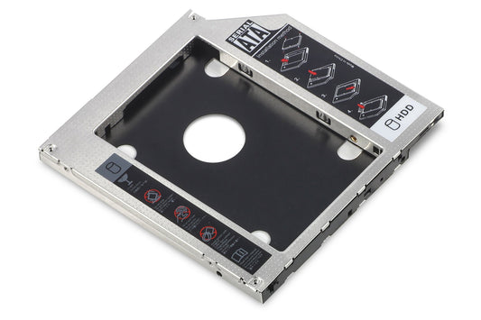 DIGITUS SSD/HDD montāžas rāmis - 2,5" SATA uz SATA III, 9,5 mm augstums, 6 Gbit/s, klēpjdatoriem, CD/DVD/Blu-ray nodalījumam