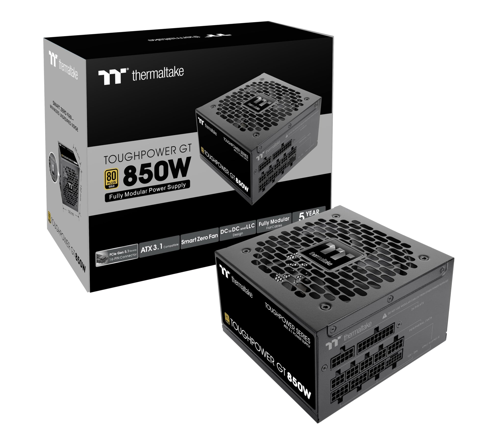Thermaltake Toughpower GT 850W - Modular design, 80Plus Gold efficiency, high-performance power supply.