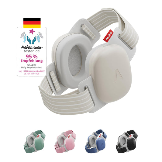 Zīdaiņu austiņas Alpine Muffy Baby Comfort, 24 dB, līdz 5 gadiem, bēšas