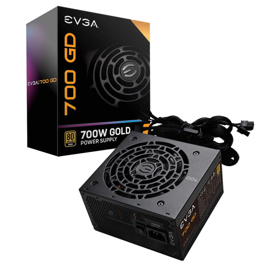 EVGA 700 GD Power Supply - 80+ Gold, 700W, 5-year warranty, reliable performance for gaming and high-demand systems.