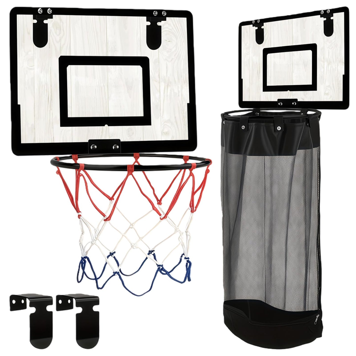 2-in-1 basketbola grozs veļai, piekarams mini basketbola grozs durvīm