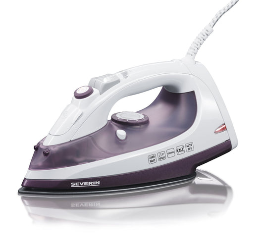 SEVERIN tvaika gludeklis - 2500W, keramikas pārklājums, 70g/min tvaika trieciens, ideāli tvaika un sausai gludināšanai, Balts/Violets