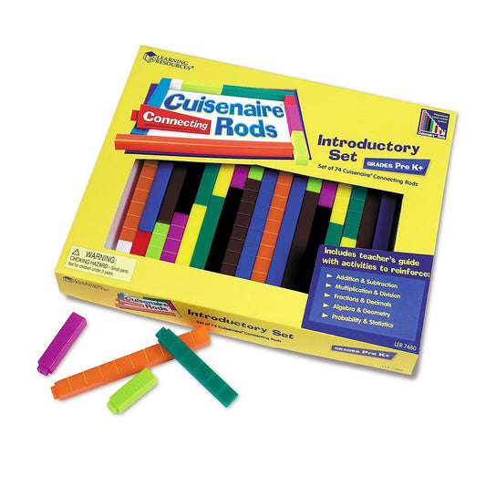 Learning Resources Cuisenaire plastmasas stieņi – iesācēju komplekts ar 74 gabaliem, veicina matemātikas mācīšanos.
