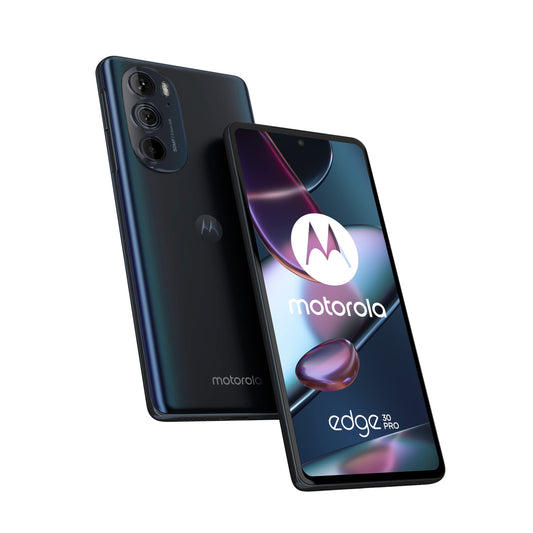 Motorola Moto Edge30 Pro - 6.7" FHD+ display, 50 MP camera, 12/256 GB, 4800 mAh, Android 12, Cosmos Blue, includes case & car adapter