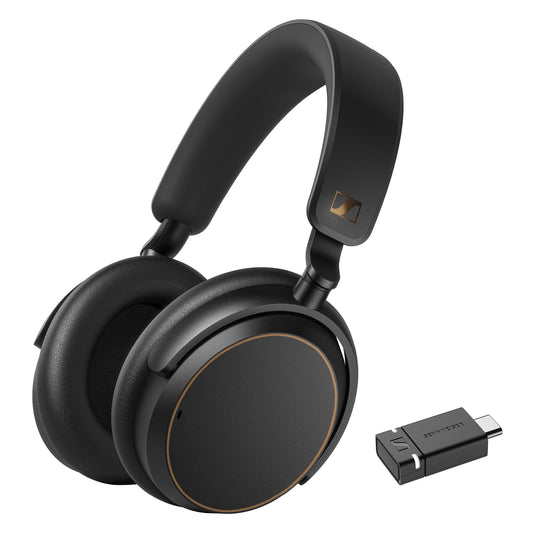 Sennheiser ACCENTUM Special Edition - Bluetooth austiņas ar 50 stundu akumulatoru, hibrīda ANC, USB-A/USB-C donglis - Melns/Varš