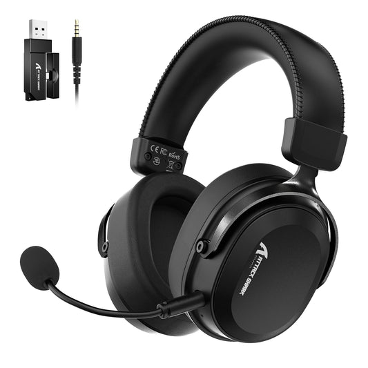 Bezvadu spēļu austiņas ATTACK SHARK L30PRO, 7.1 Surround Sound, EQ režīmi, 50-mm draiveri, tri-režīms, 1100-mAh akumulators, over-ear austiņas ar noņemamu trokšņu slāpējošu mikrofonu PC – melnas