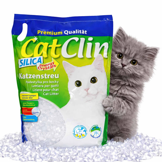 Silikāta kaķu pakaiši Catclin 4x8l=32l, CatClin Magic, īpaši absorbējoši, ar smaku neitralizējošiem kristāliem, maz putekļu