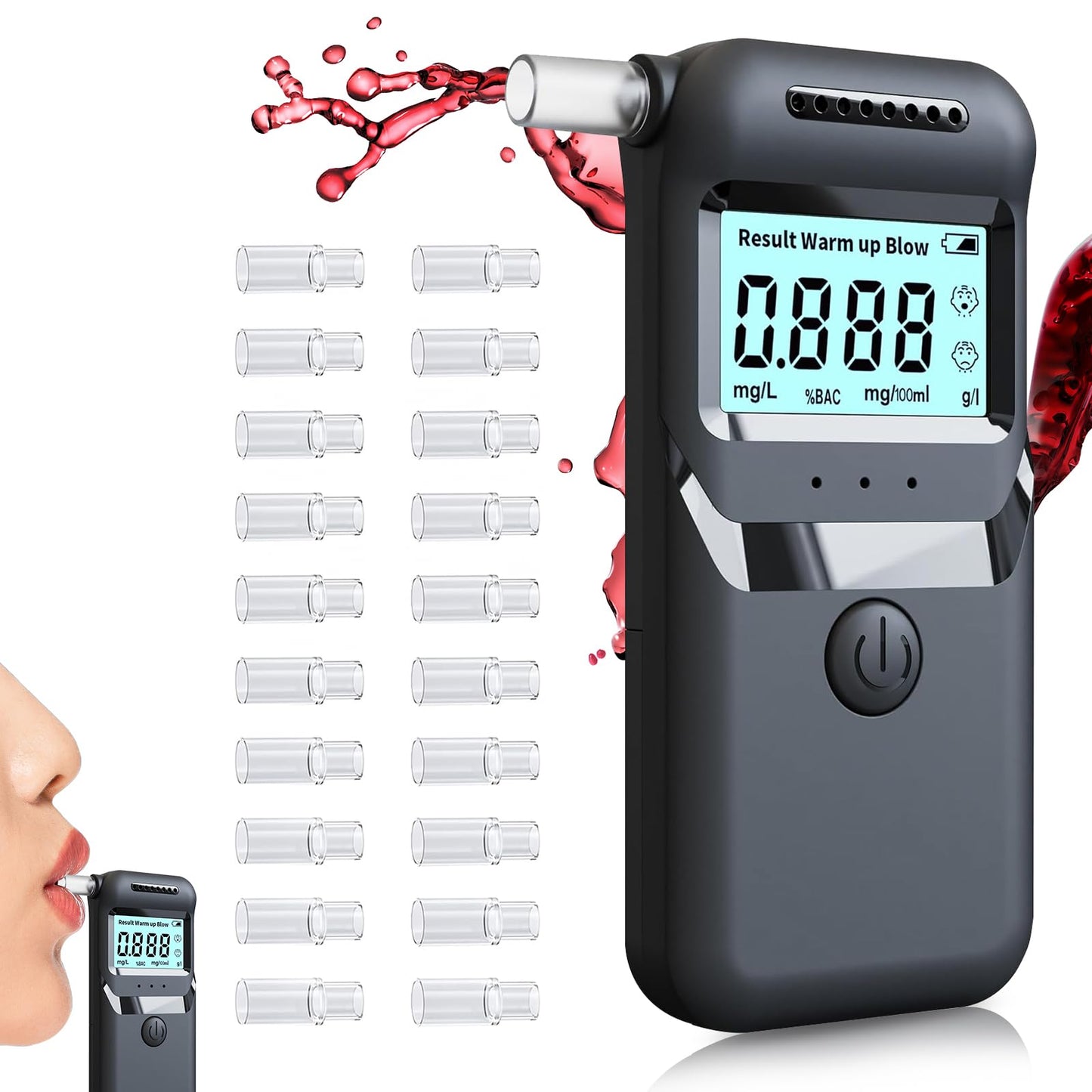 Hazxh alkohola testeris, promiļu mērītājs ar LCD displeju