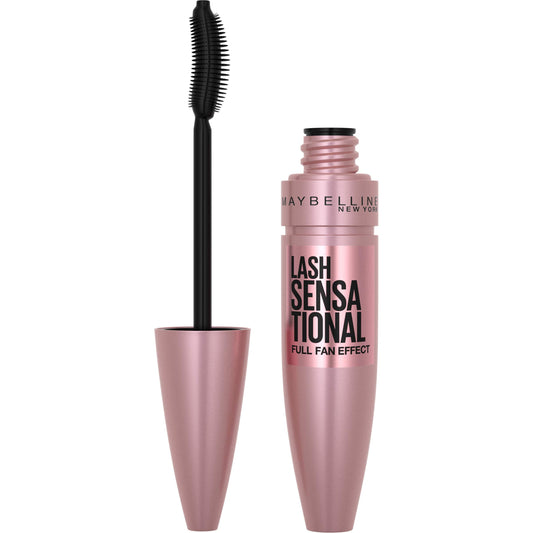 Tūlītēja apjoma skropstu tuša Maybelline New York Lash Sensational, skropstu faneffektam, 2-in-1 skropstu atvēršanas birstīte, Very Black, 9,5ml