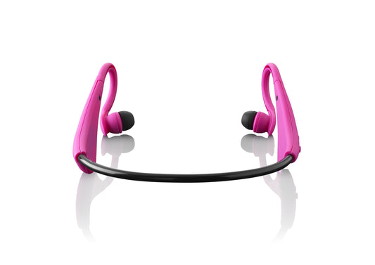 Lenco BH-100PK Bluetooth austiņas - rozā krāsa, bezvadu, 20h akumulatora darbības laiks, 40mm skaļruņi
