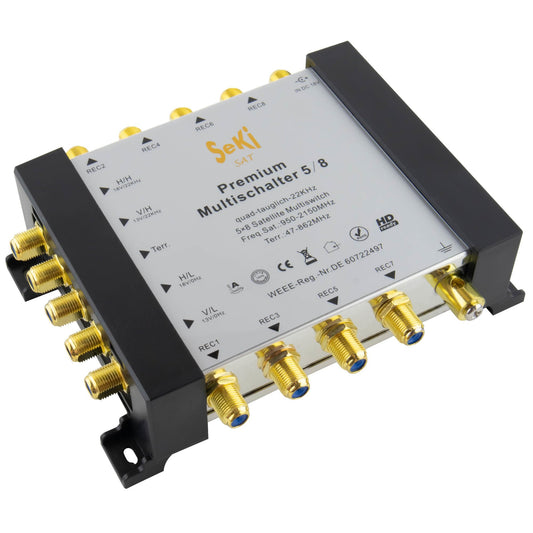 SeKi daudzslēdzis 5/8 - Quad LNB for 8 participants, compatible with HDTV and FullHD 8K.