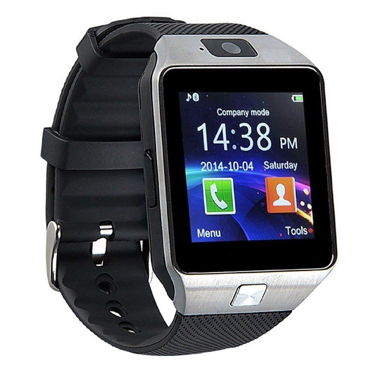 Smartwatch - Bluetooth, SIM card support, Micro SD slot, compatible with mobile phones, ideal for smart device integration.