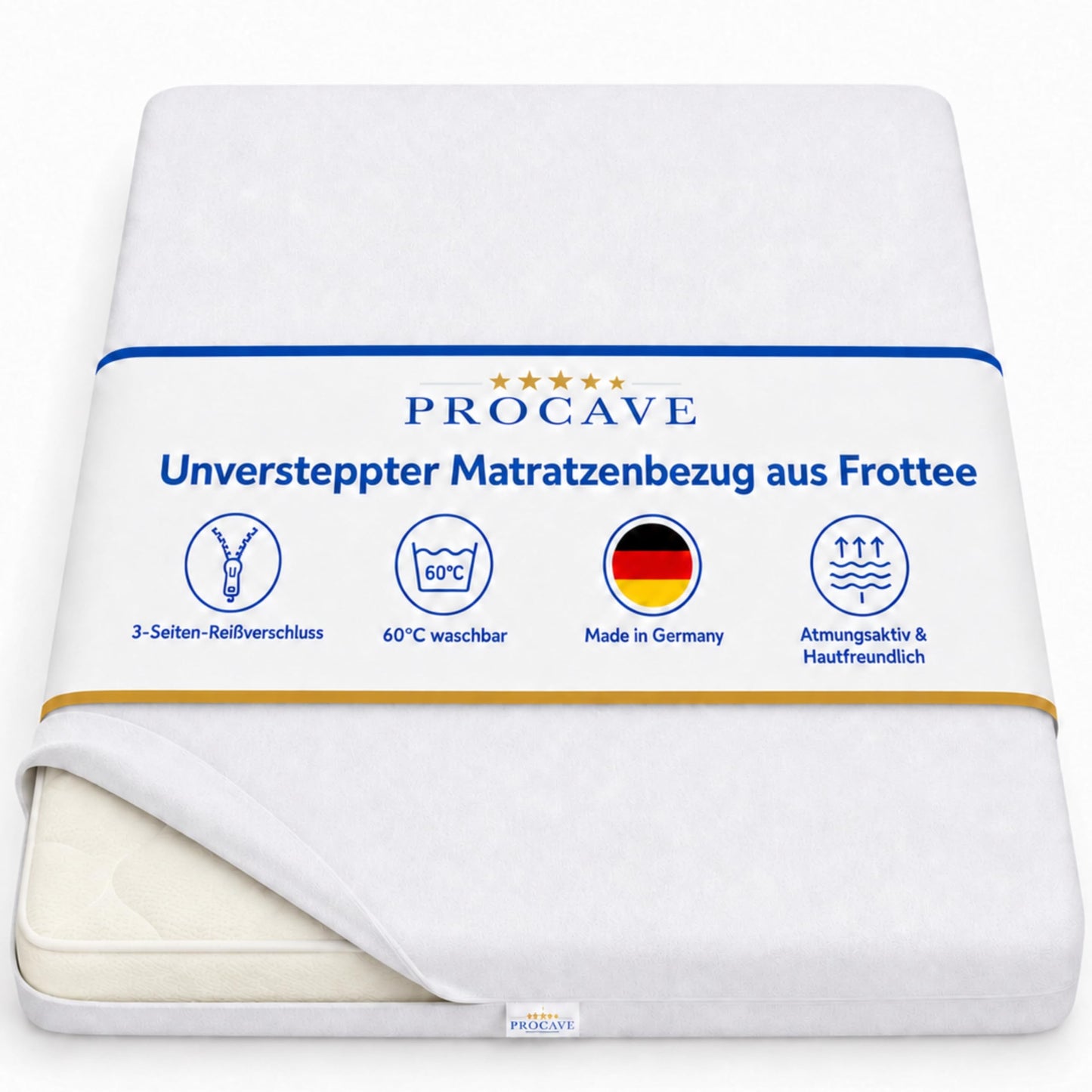 Matracis pārvalks PROCAVE frotē, nevatēts 100 x 210 cm, matrača augstums 23-28cm, matracis aizsargs