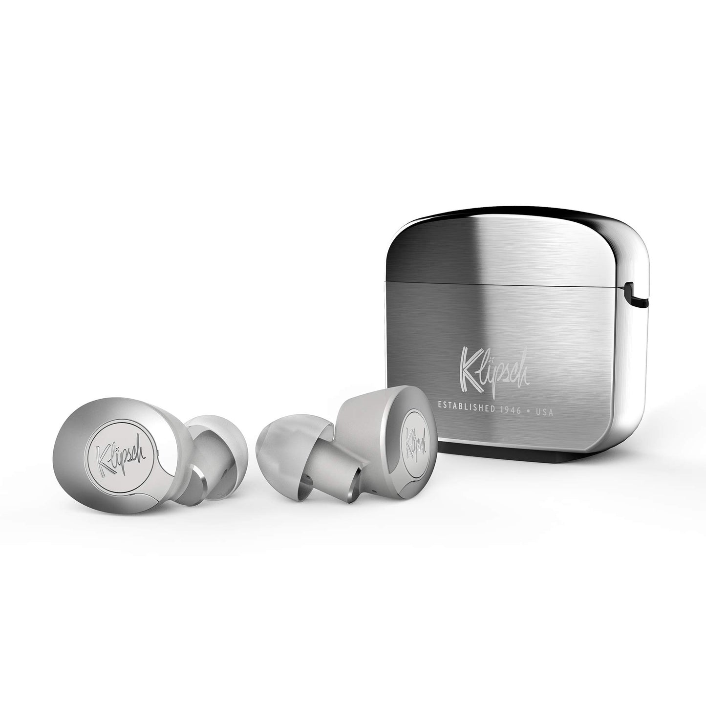 Klipsch II True Wireless ANC Sudrabs - Active noise cancellation, ergonomic design, superior sound quality, long battery life