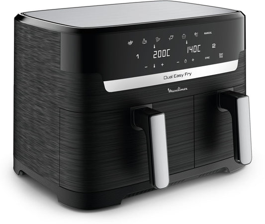 Moulinex Dual Easy Fry 8,3 L - Dual Air Friteuze, 70% enerģijas ietaupījums, 5,2 l un 3,1 l ietilpība, 7 programmas.
