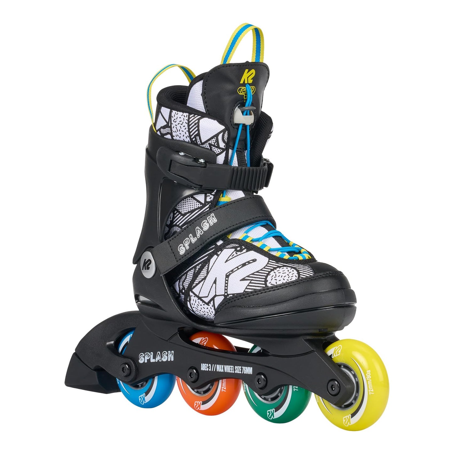Bērnu skrituļslidas K2 Skates Splash Multi zēniem un meitenēm, regulējamas, ar krāsojamu dizainu, 30K0401