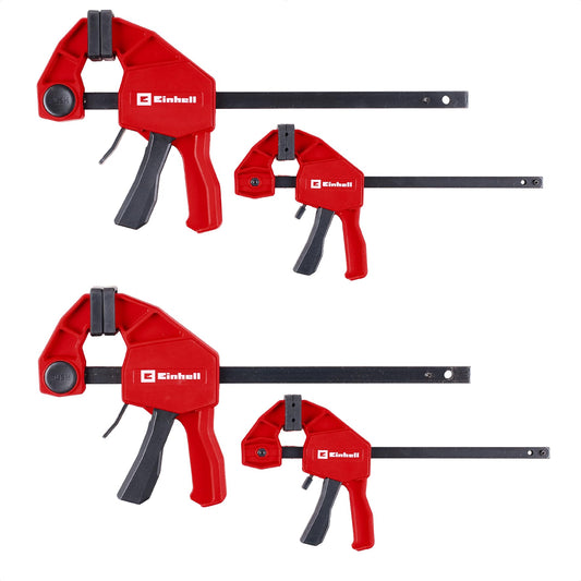 Vienrocīgo skrūvspīļu komplekts Einhell, 4 daļas, 100/150 mm
