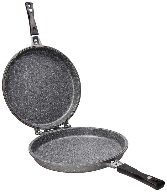 Tognana WI758F2AMN2 double frying pan 30 cm, aluminum, black - durable, non-stick, even heat distribution.