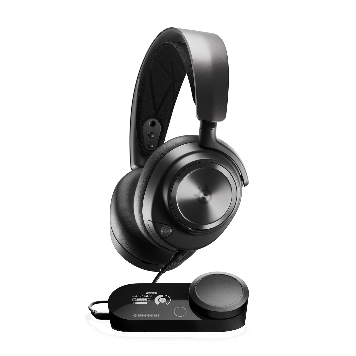 Spēļu austiņas SteelSeries Arctis Nova Pro Multi-System PC, PS5, PS4, Switch 2, Hi-Res Audio, 360° Surround Sound, GameDAC Gen 2, ClearCast Gen 2 mikrofons