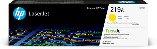 HP 219A Yellow Original LaserJet Toner Cartridge - High-quality, reliable printing, compatible with HP LaserJet printers.