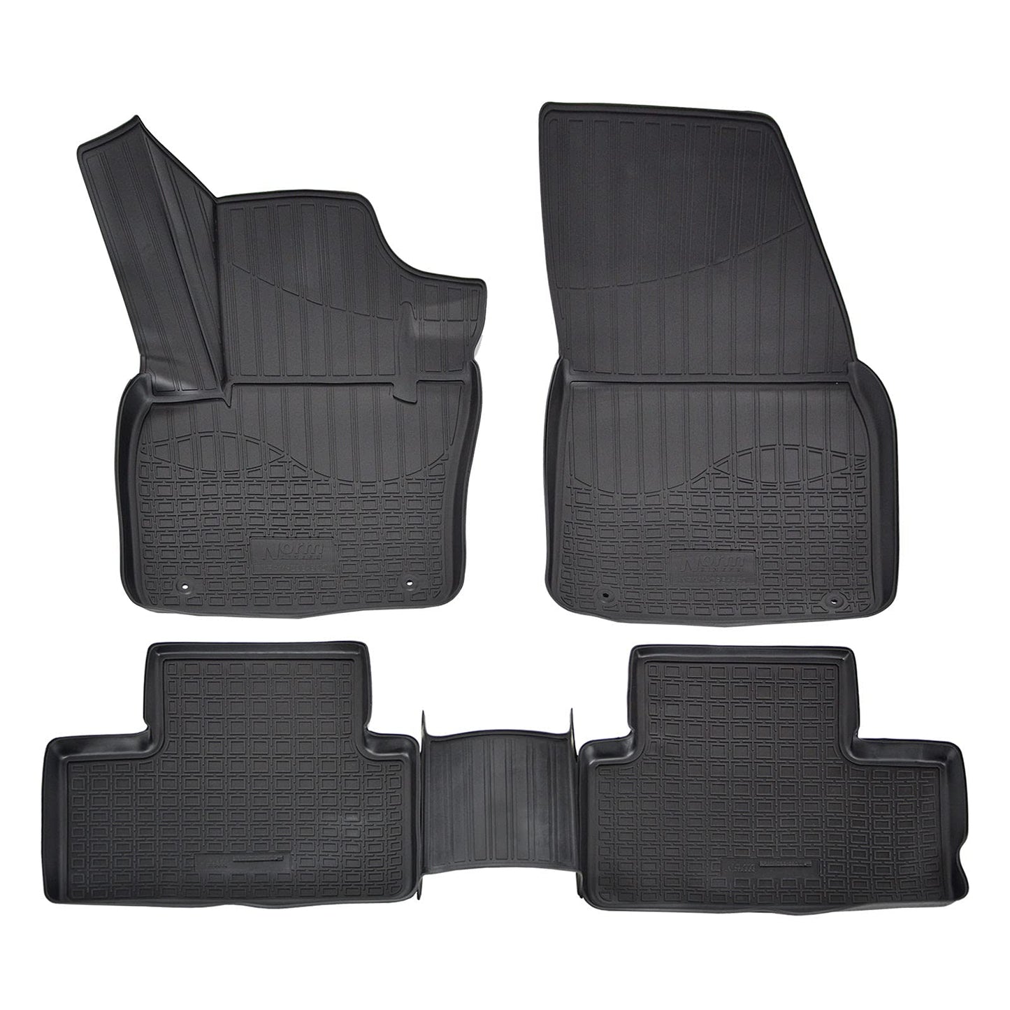 PETEX gumijas paklāji, kas piemēroti Polo no 06/2009-09/2017 / Cross Polo no 2010-09/2017 melni paklāji 4 daļās