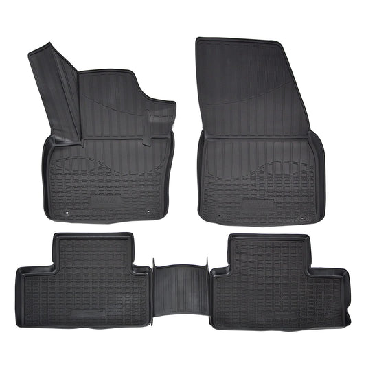 J&J AUTOMOTIVE | 3D gumijas paklāji automašīnām, saderīgi ar XC40 no 2017. gada, mala apmēram 4 cm, visu laiku, 4 daļas, Premium kvalitāte