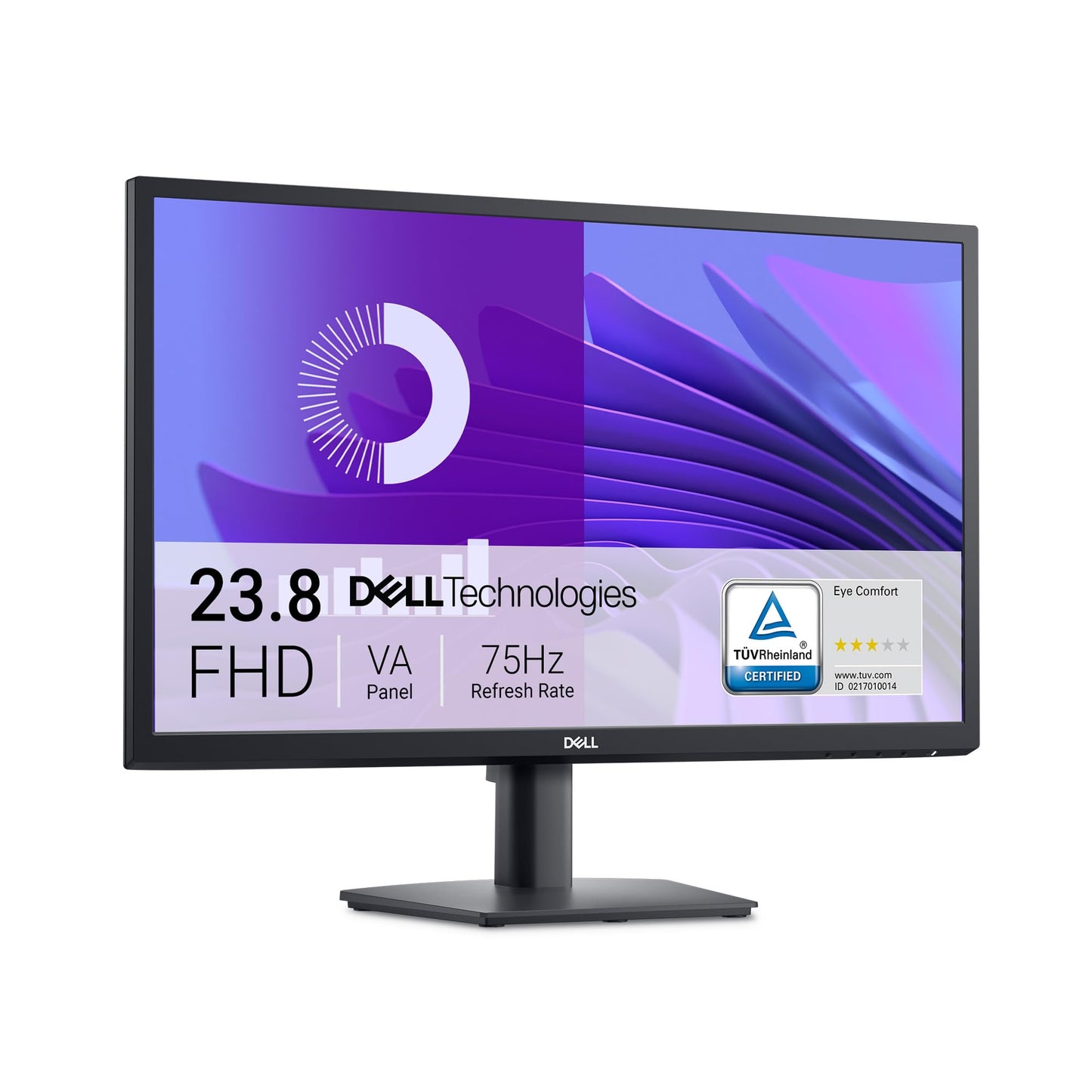 Dell E2425H 24" Full HD Monitor - 75Hz, VA panel, 5ms response, VESA mount, DisplayPort, VGA, black, 3-year warranty