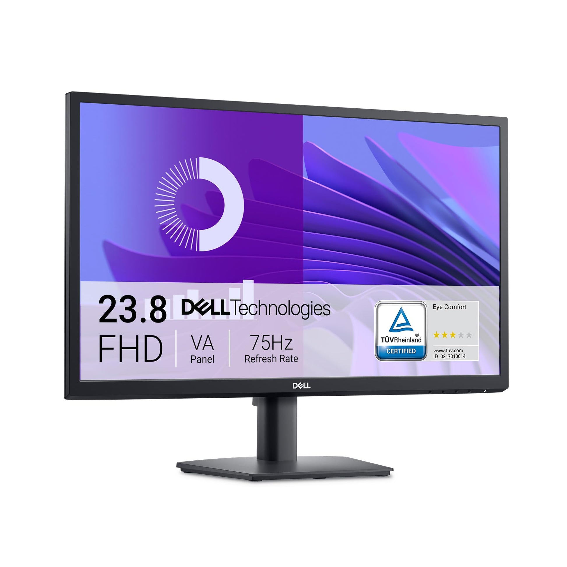 Dell E2425H 24" Full HD Monitor - 75Hz, VA panel, 5ms response, VESA mount, DisplayPort, VGA, black, 3-year warranty